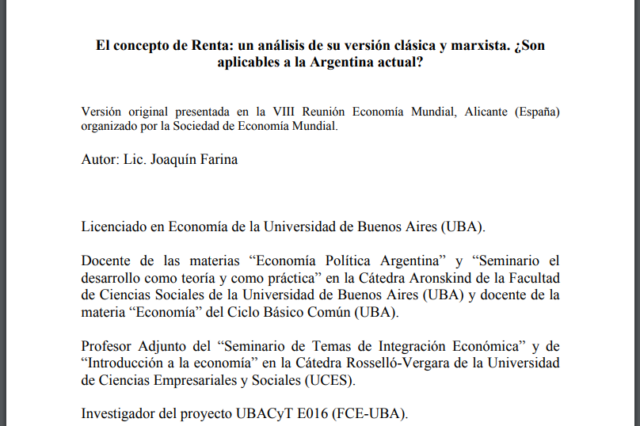 El concepto de la renta (Farina 2006)